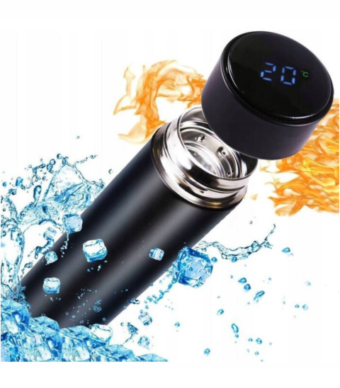 KUBEK TERMICZNY TERMOS SMART Z WYŚWIETLACZEM LED 500 ML - NOWOCZESNY BIDON KUBEK TERMICZNY TERMOS SMART Z WYŚWIETLACZEM LED 500 ML - NOWOCZESNY BIDON