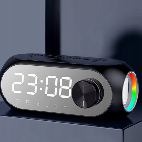 AuraVis GŁOŚNIK BEZPRZEWODOWY PRZENOŚNY LUSTRO BUDZIK RADIO RGB ZEGAR AuraVis GŁOŚNIK BEZPRZEWODOWY PRZENOŚNY LUSTRO BUDZIK RADIO RGB ZEGAR