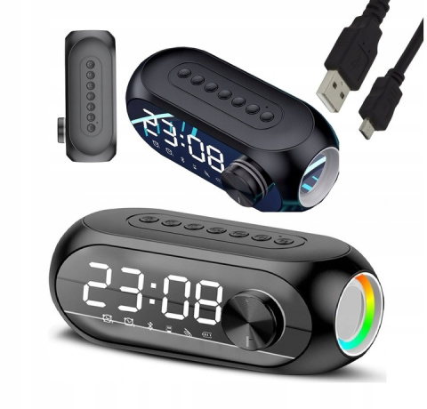 AuraVis GŁOŚNIK BEZPRZEWODOWY PRZENOŚNY LUSTRO BUDZIK RADIO RGB ZEGAR AuraVis GŁOŚNIK BEZPRZEWODOWY PRZENOŚNY LUSTRO BUDZIK RADIO RGB ZEGAR
