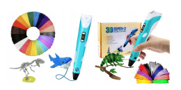 DreamCraft DŁUGOPIS 3D PEN 3D NIEBIESKI ZESTAW XXL 110M KSIĄŻECZKA FILAMENT