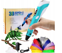 DreamCraft DŁUGOPIS 3D PEN 3D NIEBIESKI ZESTAW XXL 110M KSIĄŻECZKA FILAMENT