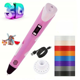DreamCraft DŁUGOPIS 3D PEN RÓŻOWY XXL 20 KOLORÓW 110M KSIĄŻECZKA FILAMENT