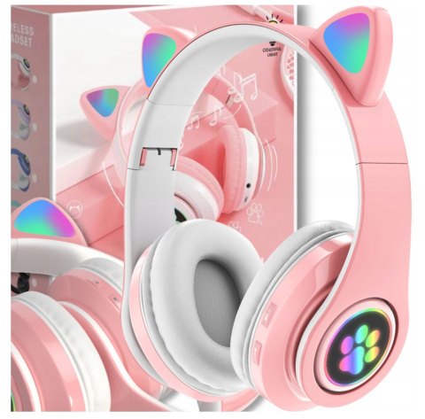 DreamCraft SŁUCHAWKI KOCIE USZY DLA DZIECI RGB PODŚWIETLANE GAMINGOWE DreamCraft SŁUCHAWKI KOCIE USZY DLA DZIECI RGB PODŚWIETLANE GAMINGOWE