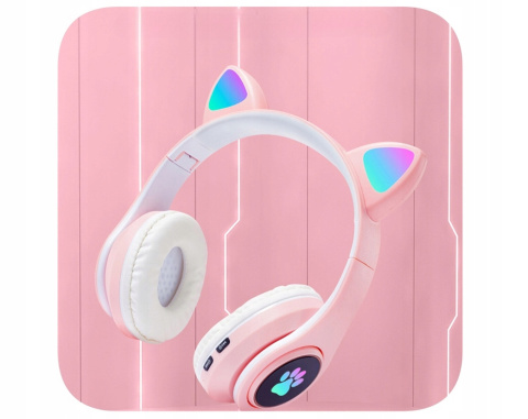 DreamCraft SŁUCHAWKI KOCIE USZY DLA DZIECI RGB PODŚWIETLANE GAMINGOWE DreamCraft SŁUCHAWKI KOCIE USZY DLA DZIECI RGB PODŚWIETLANE GAMINGOWE