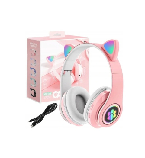 DreamCraft SŁUCHAWKI KOCIE USZY DLA DZIECI RGB PODŚWIETLANE GAMINGOWE DreamCraft SŁUCHAWKI KOCIE USZY DLA DZIECI RGB PODŚWIETLANE GAMINGOWE