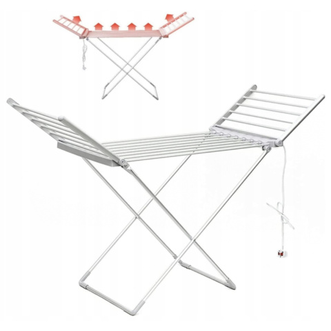 ELEKTRYCZNA SUSZARKA NA PRANIE BASIC STOJĄCA ROZKŁADANA SZYBKOSCHNĄCE 147cm ELEKTRYCZNA SUSZARKA NA PRANIE BASIC STOJĄCA ROZKŁADANA SZYBKOSCHNĄCE 147cm