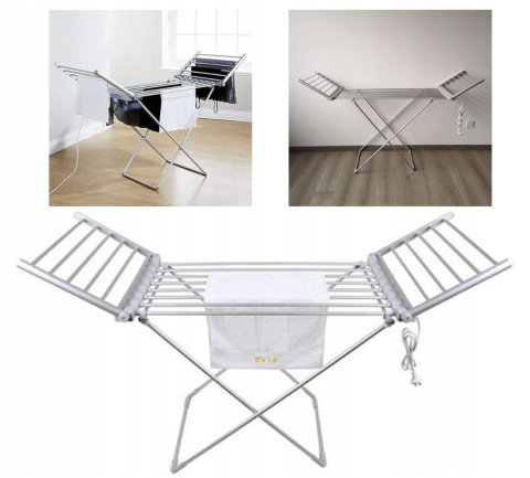 ELEKTRYCZNA SUSZARKA NA PRANIE BASIC STOJĄCA ROZKŁADANA SZYBKOSCHNĄCE 147cm ELEKTRYCZNA SUSZARKA NA PRANIE BASIC STOJĄCA ROZKŁADANA SZYBKOSCHNĄCE 147cm