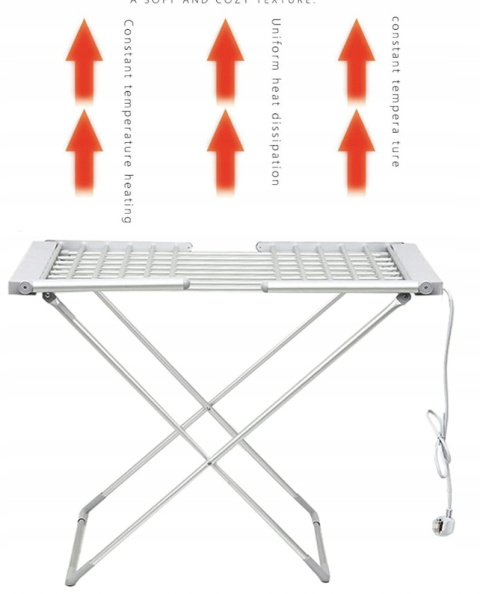 ELEKTRYCZNA SUSZARKA NA PRANIE BASIC STOJĄCA ROZKŁADANA SZYBKOSCHNĄCE 147cm ELEKTRYCZNA SUSZARKA NA PRANIE BASIC STOJĄCA ROZKŁADANA SZYBKOSCHNĄCE 147cm