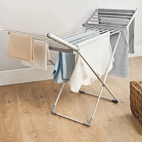 ELEKTRYCZNA SUSZARKA NA PRANIE BASIC STOJĄCA ROZKŁADANA SZYBKOSCHNĄCE 147cm ELEKTRYCZNA SUSZARKA NA PRANIE BASIC STOJĄCA ROZKŁADANA SZYBKOSCHNĄCE 147cm