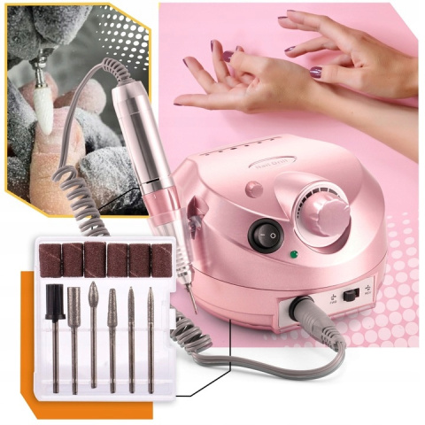 FREZARKA DO PAZNOKCI 65W MANICURE PEDICURE DO USUWANIA HYBRYD ŻELU + FREZY FREZARKA DO PAZNOKCI 65W MANICURE PEDICURE DO USUWANIA HYBRYD ŻELU + FREZY