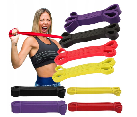GUMY DO ĆWICZEŃ OPOROWE FITNESS MOCNE ZESTAW 4 SZTUKI PRO GUMY DO ĆWICZEŃ OPOROWE FITNESS MOCNE ZESTAW 4 SZTUKI PRO