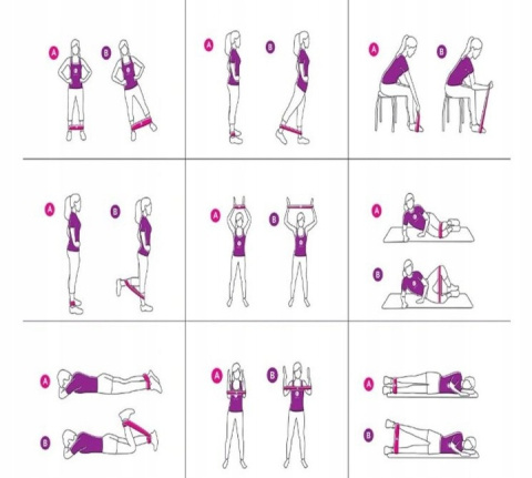 GUMY DO ĆWICZEŃ OPOROWE FITNESS MOCNE ZESTAW 4 SZTUKI PRO GUMY DO ĆWICZEŃ OPOROWE FITNESS MOCNE ZESTAW 4 SZTUKI PRO