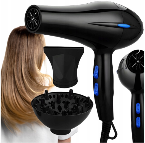 GlamVibe SUSZARKA DO WŁOSÓW JONIZUJĄCA Z DYFUZOREM PRO 2200W GlamVibe SUSZARKA DO WŁOSÓW JONIZUJĄCA Z DYFUZOREM PRO 2200W