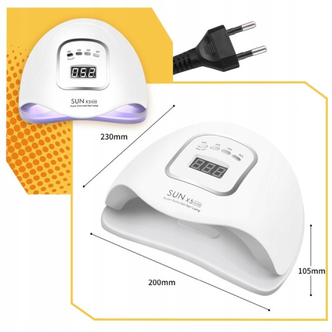 LAMPA DO PAZNOKCI UV LED HYBRYD ŻELI MOCNA 80W DO HYBRYDY SUN MAX X5 LCD LAMPA DO PAZNOKCI UV LED HYBRYD ŻELI MOCNA 80W DO HYBRYDY SUN MAX X5 LCD