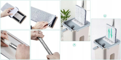 MOP PŁASKI 33CM 3 WKŁADY DWUKOMOROWE WIADRO - Szybkie i Czyste Sprzątanie MOP PŁASKI 33CM 3 WKŁADY DWUKOMOROWE WIADRO - Szybkie i Czyste Sprzątanie