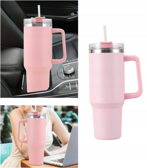 MagiCook KUBEK TERMICZNY 1200 ML ZE SŁOMKĄ STYLE USA Różowy MagiCook KUBEK TERMICZNY 1200 ML ZE SŁOMKĄ STYLE USA Różowy