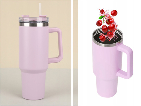 MagiCook KUBEK TERMICZNY 1200 ML ZE SŁOMKĄ STYLE USA Różowy MagiCook KUBEK TERMICZNY 1200 ML ZE SŁOMKĄ STYLE USA Różowy