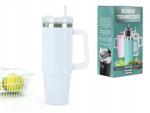 MagiCook KUBEK TERMICZNY BIAŁY 1200 ML ZE SŁOMKĄ STYLE USA Biel MagiCook KUBEK TERMICZNY BIAŁY 1200 ML ZE SŁOMKĄ STYLE USA Biel