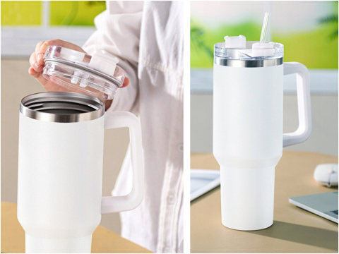 MagiCook KUBEK TERMICZNY BIAŁY 1200 ML ZE SŁOMKĄ STYLE USA Biel MagiCook KUBEK TERMICZNY BIAŁY 1200 ML ZE SŁOMKĄ STYLE USA Biel