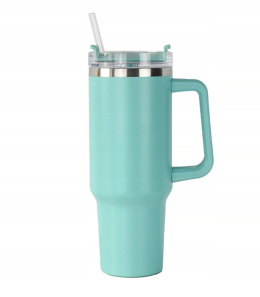 MagiCook KUBEK TERMICZNY TURKUSOWY 1200 ML ZE SŁOMKĄ STYLE USA Turkus