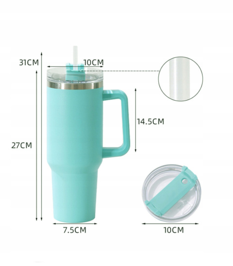 MagiCook KUBEK TERMICZNY TURKUSOWY 1200 ML ZE SŁOMKĄ STYLE USA Turkus MagiCook KUBEK TERMICZNY TURKUSOWY 1200 ML ZE SŁOMKĄ STYLE USA Turkus