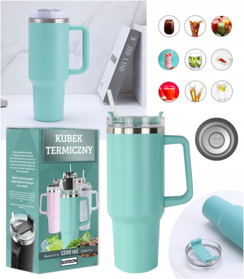 MagiCook KUBEK TERMICZNY TURKUSOWY 1200 ML ZE SŁOMKĄ STYLE USA Turkus MagiCook KUBEK TERMICZNY TURKUSOWY 1200 ML ZE SŁOMKĄ STYLE USA Turkus