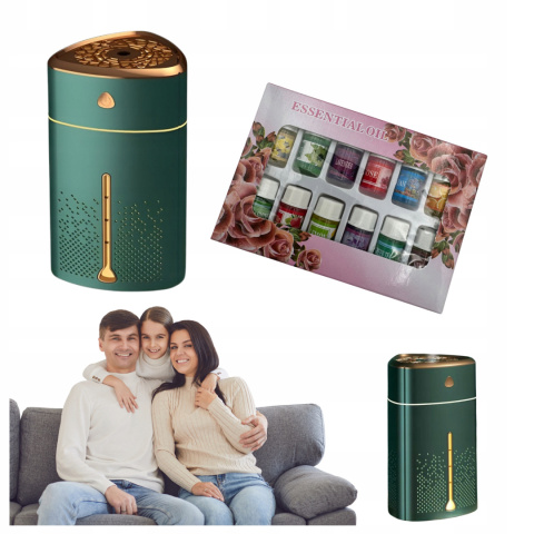 NAWILŻACZ POWIETRZA DYFUZOR ZAPACHOWY AROMATERAPIA MGIEŁKA + OLEJKI GRATIS NAWILŻACZ POWIETRZA DYFUZOR ZAPACHOWY AROMATERAPIA MGIEŁKA + OLEJKI GRATIS