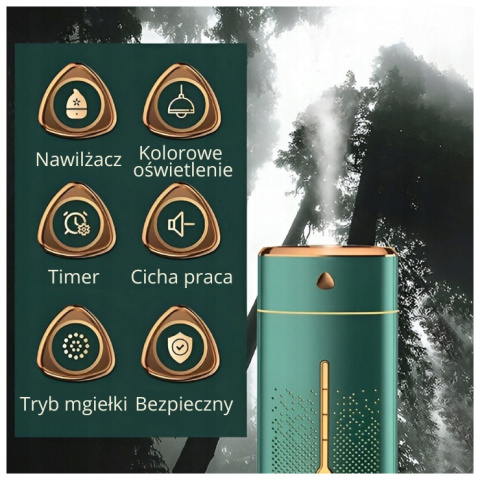 NAWILŻACZ POWIETRZA DYFUZOR ZAPACHOWY AROMATERAPIA MGIEŁKA + OLEJKI GRATIS NAWILŻACZ POWIETRZA DYFUZOR ZAPACHOWY AROMATERAPIA MGIEŁKA + OLEJKI GRATIS