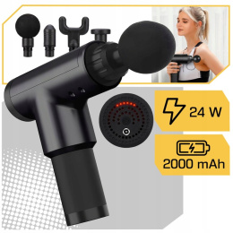 PISTOLET DO MASAŻU MASSAGE GUN PRO 4 KOŃCÓWKI - Mocny Masażer Ciała