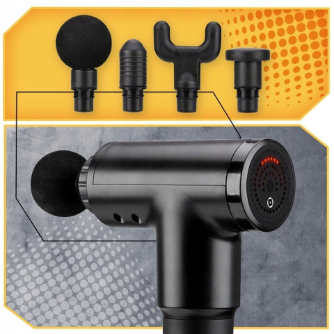 PISTOLET DO MASAŻU MASSAGE GUN PRO 4 KOŃCÓWKI - Mocny Masażer Ciała PISTOLET DO MASAŻU MASSAGE GUN PRO 4 KOŃCÓWKI - Mocny Masażer Ciała