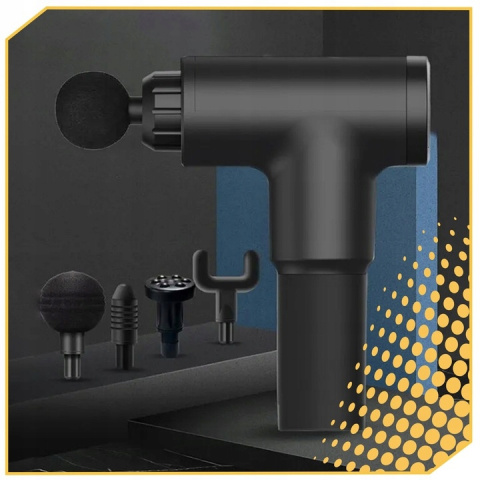 PISTOLET DO MASAŻU MASSAGE GUN PRO 4 KOŃCÓWKI - Mocny Masażer Ciała PISTOLET DO MASAŻU MASSAGE GUN PRO 4 KOŃCÓWKI - Mocny Masażer Ciała