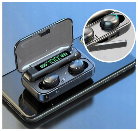 SŁUCHAWKI BEZPRZEWODOWE BLUETOOTH POWERBANK SPORTOWE DOUSZNE MIKROFON LCD SŁUCHAWKI BEZPRZEWODOWE BLUETOOTH POWERBANK SPORTOWE DOUSZNE MIKROFON LCD