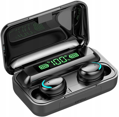 SŁUCHAWKI BEZPRZEWODOWE BLUETOOTH POWERBANK SPORTOWE DOUSZNE MIKROFON LCD SŁUCHAWKI BEZPRZEWODOWE BLUETOOTH POWERBANK SPORTOWE DOUSZNE MIKROFON LCD