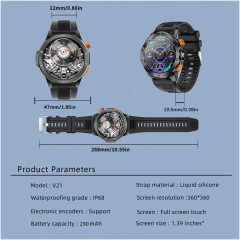SmartWatch ZEGAREK SPORTOWY WODOODPORNY IP68 Z LATARKĄ SOLIDNY MENU PL SmartWatch ZEGAREK SPORTOWY WODOODPORNY IP68 Z LATARKĄ SOLIDNY MENU PL