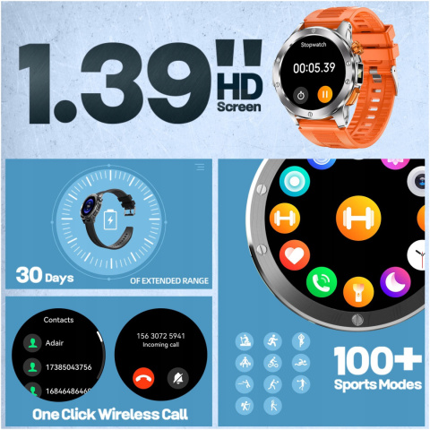 SmartWatch ZEGAREK SPORTOWY WODOODPORNY IP68 Z LATARKĄ SOLIDNY MENU PL SmartWatch ZEGAREK SPORTOWY WODOODPORNY IP68 Z LATARKĄ SOLIDNY MENU PL