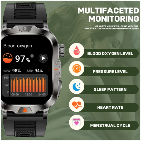 SmartWatch ZEGAREK SPORTOWY WODOODPORNY IP68 Z LATARKĄ SOLIDNY V17 MENU PL SmartWatch ZEGAREK SPORTOWY WODOODPORNY IP68 Z LATARKĄ SOLIDNY V17 MENU PL