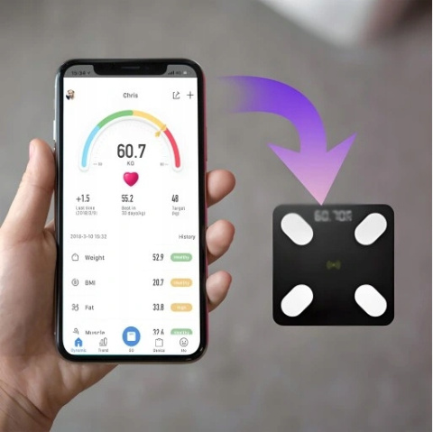 WAGA ŁAZIENKOWA ANALITYCZNA SMART 25W1 APK LCD 180 KG - ŚLEDŹ SWOJE POSTĘPY WAGA ŁAZIENKOWA ANALITYCZNA SMART 25W1 APK LCD 180 KG - ŚLEDŹ SWOJE POSTĘPY