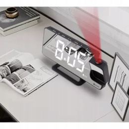 ZEGAR ELEKTRONICZNY CYFROWY LED BUDZIK Z PROJEKTOREM 4W1 PROJEKTOR STYLOWY