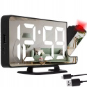 ZEGAR ELEKTRONICZNY CYFROWY LED BUDZIK Z PROJEKTOREM 4W1 PROJEKTOR STYLOWY