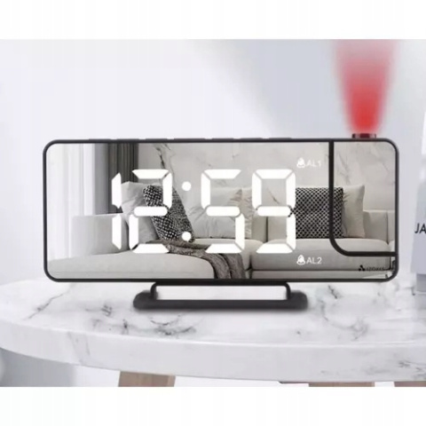 ZEGAR ELEKTRONICZNY CYFROWY LED BUDZIK Z PROJEKTOREM 4W1 PROJEKTOR STYLOWY ZEGAR ELEKTRONICZNY CYFROWY LED BUDZIK Z PROJEKTOREM 4W1 PROJEKTOR STYLOWY