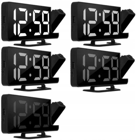 ZEGAR ELEKTRONICZNY CYFROWY LED BUDZIK Z PROJEKTOREM 4W1 PROJEKTOR STYLOWY ZEGAR ELEKTRONICZNY CYFROWY LED BUDZIK Z PROJEKTOREM 4W1 PROJEKTOR STYLOWY